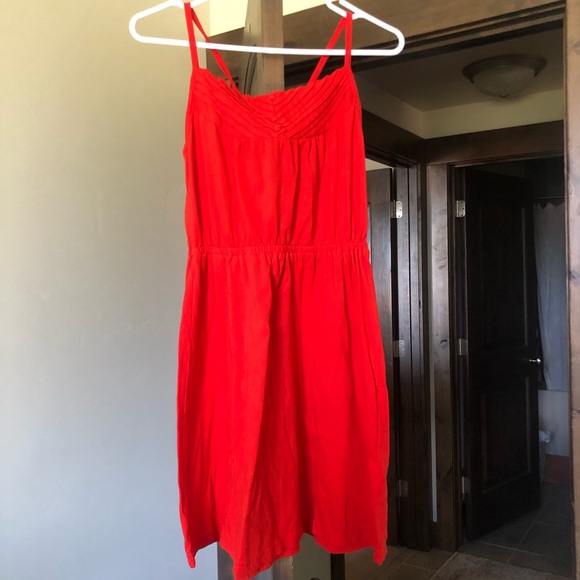 red cotton sundress